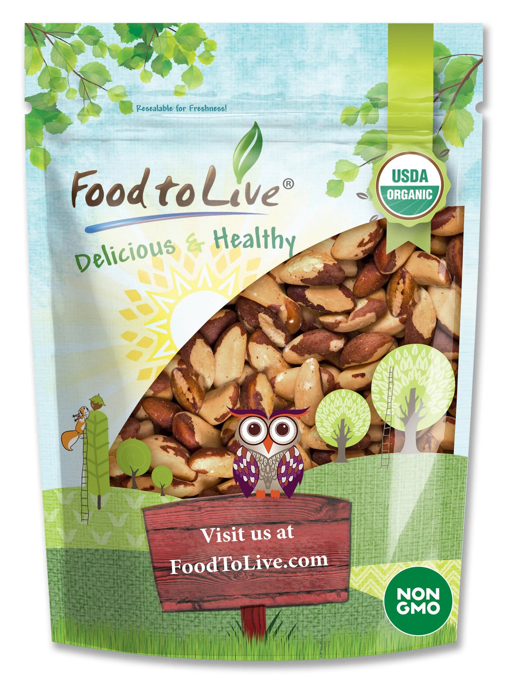 Organic Dry Roasted Brazil Nuts with Himalayan Salt, 4 Pounds — Non-GMO, Kosher, Vegan — by Food to Live
