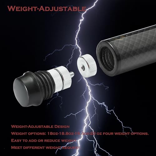CROWN ME Carbon Fiber Pool Cue Stick 12.8mm Tip 58" Adjustable Weight V995