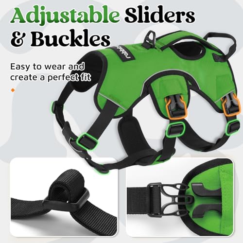 rabbitgoo Escape Proof Dog Harness, Soft Padded Reflective No Pull Vest, Large Dogs, S, Black S398647