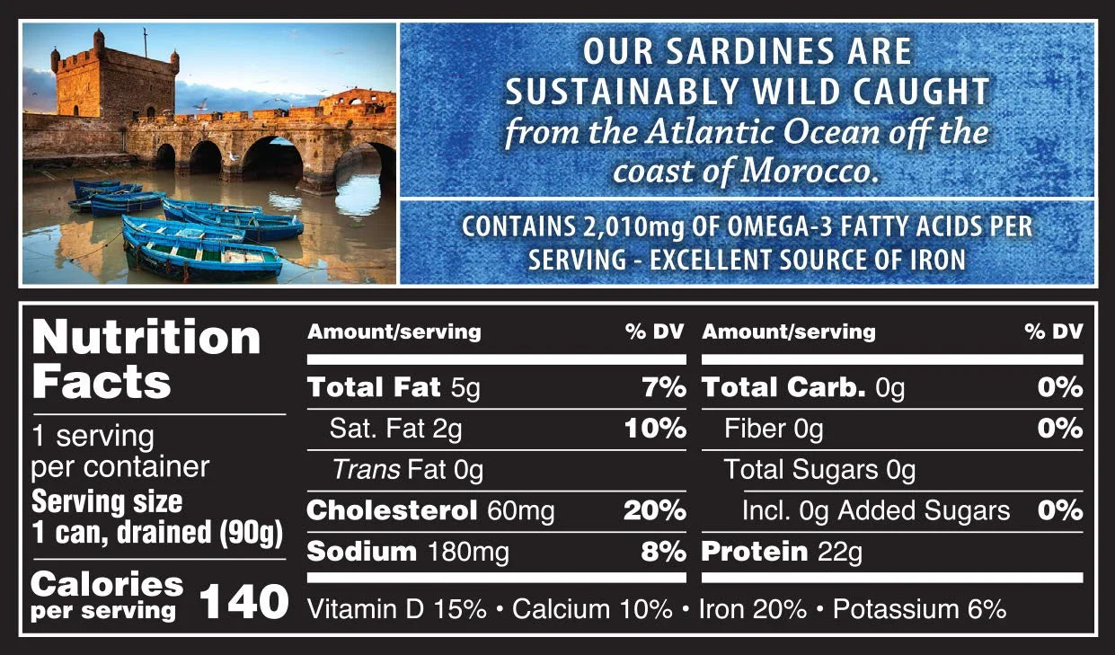 Crown Prince Skinless & Boneless Sardines in Water, 4.37 oz Cans (Pack of 12) M669