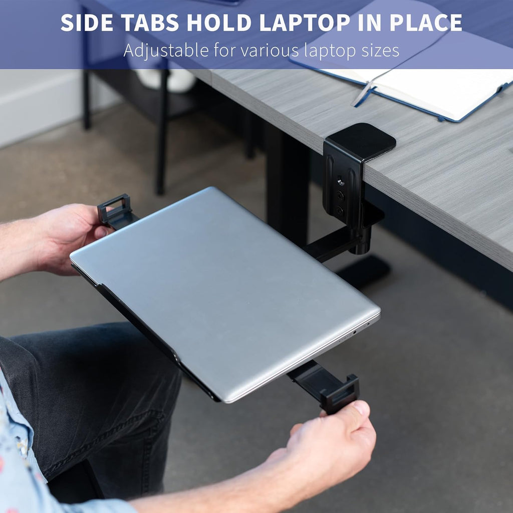 VIVO Clamp-on Rotating Laptop Tray, Extra Sturdy, Black, MOUNT-LAP1CB L3298