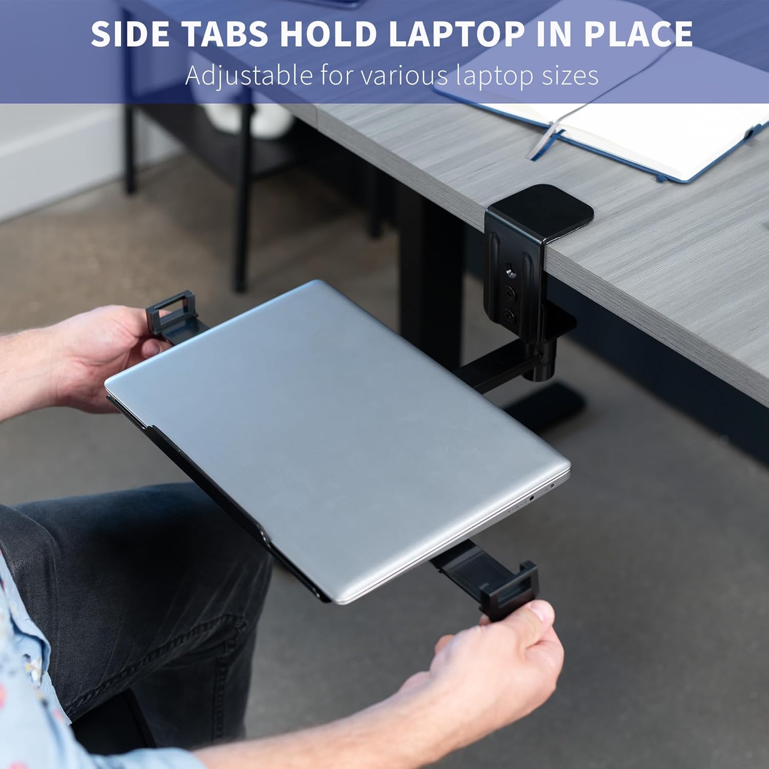 VIVO Clamp-on Rotating Laptop Tray, Extra Sturdy, Black, MOUNT-LAP1CB L3298