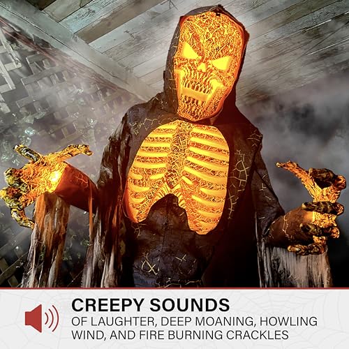 Haunted Hill Farm Motion-Activated 7.5-Ft. Smoldering Ghoul Animatronic Halloween Decoration N1475