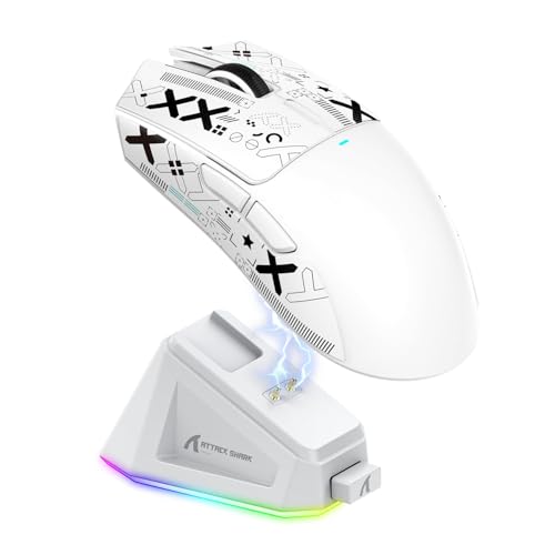 Attack Shark X11 59g Superlight Wireless Gaming Mouse with RGB Charging Dock, Black W869