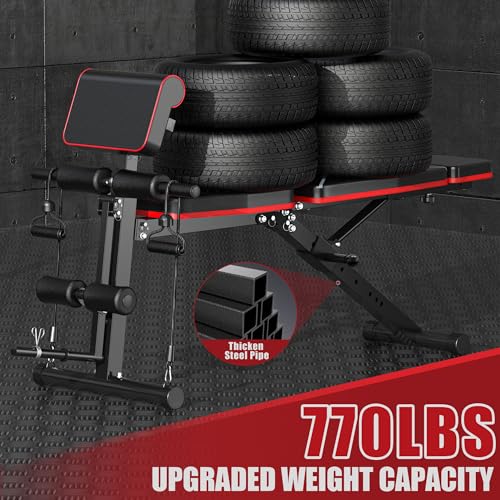GIKPAL Adjustable Weight Bench for Home Gym, Incline Decline Foldable Y12212