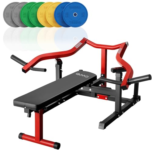 GMWD Chest Press Machine, 1050LBS Bench Press Machine with Independent Converging Arms, Adjustable Flat Incline Bench for Chest, AB Workouts, Shoulder Home Gym Equipment, V1