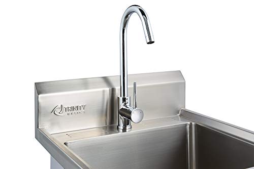 TRINITY THA-0307 Stainless Steel Freestanding Utility Sink with Chrome Faucet Y769640
