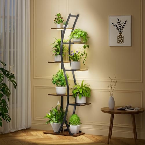 Plant Stand Indoor with Grow Lights, 7 Tier Tall Metal Shelf, 62" A3308