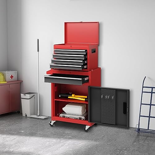 Goplus 5-Drawer Rolling Tool Chest with Lockable Wheels, Gray Z601390