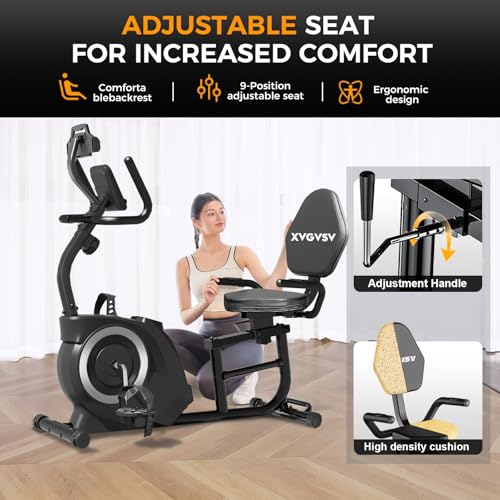 Recumbent Exercise Bike with 400LB Capacity and Magnetic Resistance V9846