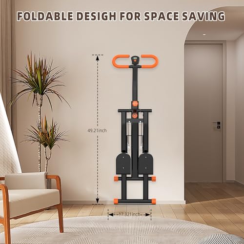 Folding Stair Stepper with Adjustable Handlebar for Home Full-Body Workout O7670