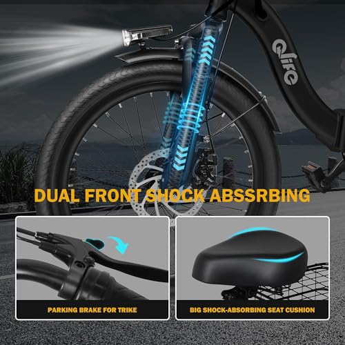 Triker Electric Bike Folding Trike Ebike, 750W Motor, 468Wh Battery, Step-Thru 3 Wheel Tricycle for Adults X7056