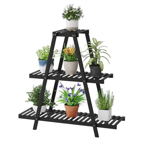 Bamboo 3 Tier Plant Stand Indoor Outdoor G488