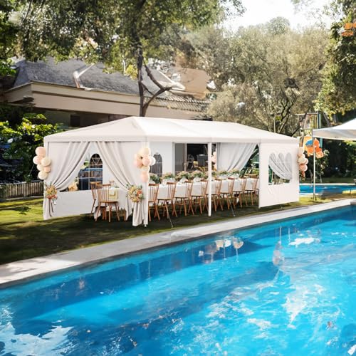 Outdoor Party Tent 10x30 Black with 8 Removable Sidewalls V87006