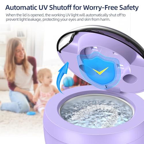 Ultrasonic Retainer Cleaner for Dentures, Mouth Guards, Braces, Jewelry, 200ML, 45kHz X607