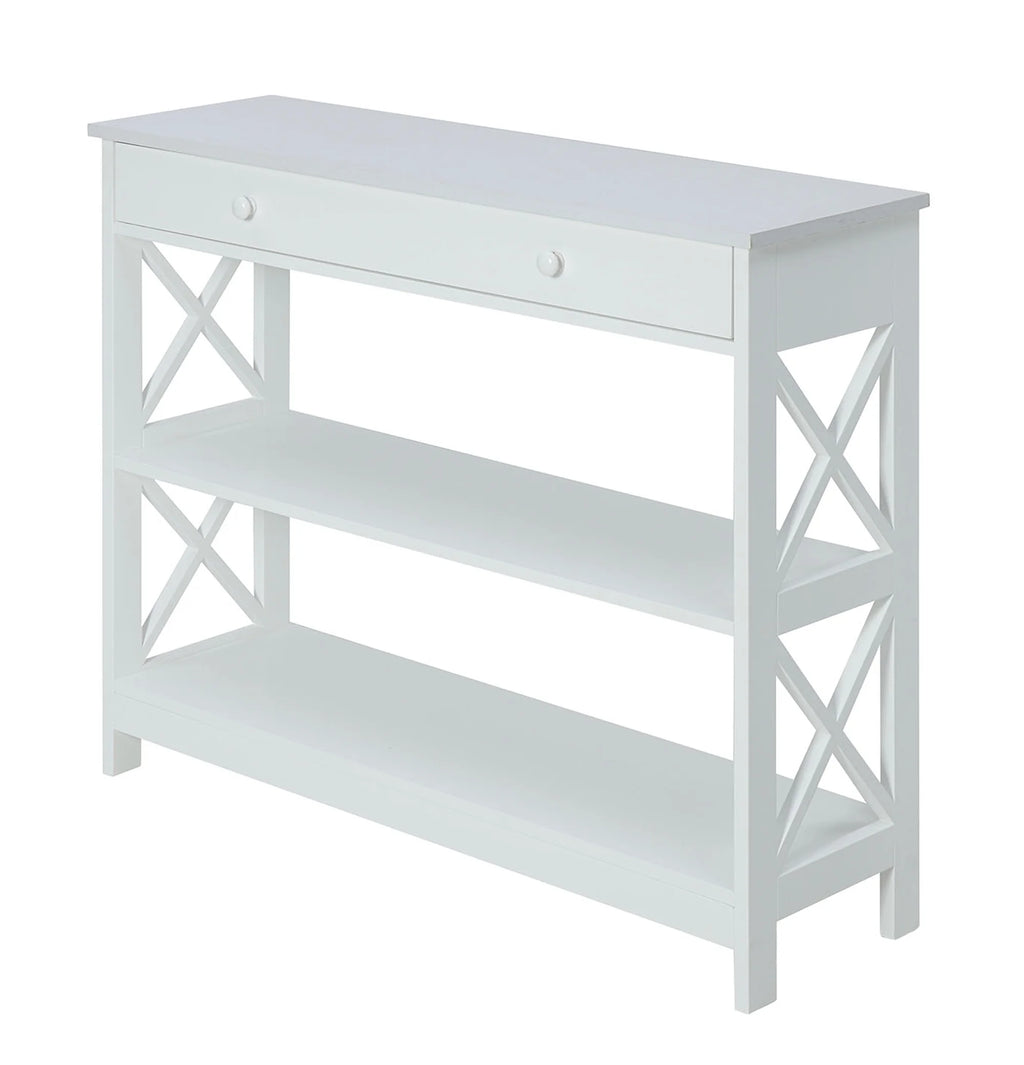 Convenience Concepts Oxford 1 Drawer Console Table with Shelves, White Z503