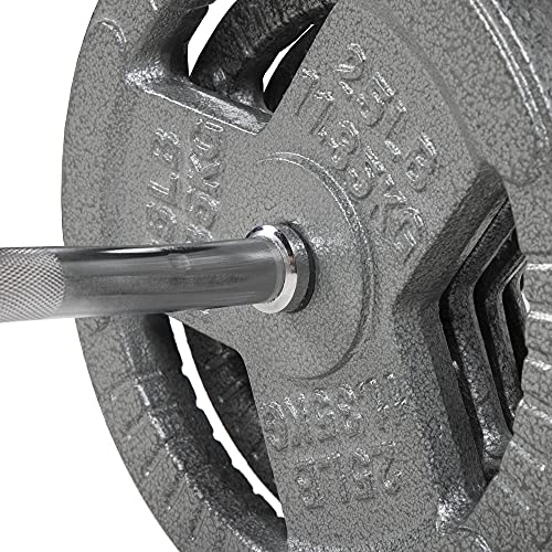 Cast Iron 1" Weight Plates with 5FT Barbell Bar & Star Locks B1859