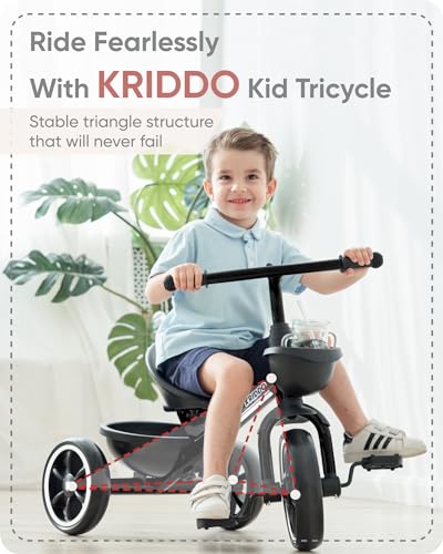 KRIDDO Kids Tricycle for Toddlers Age 2-5 Years, Blue P72011