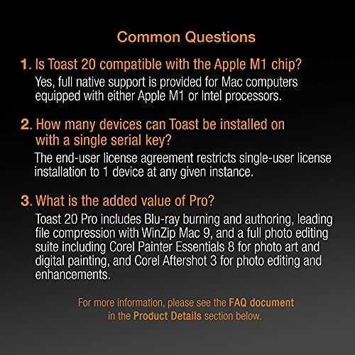 Roxio Toast 20 Pro CD DVD Blu-ray Burner for Mac P18667