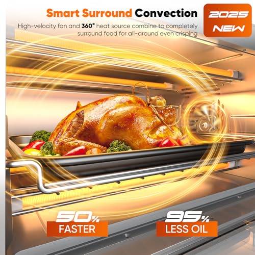 Nuwave Bravo Pro Smart 21QT Toaster Oven Air Fryer Combo, Convection Countertop, Mint Green B532672