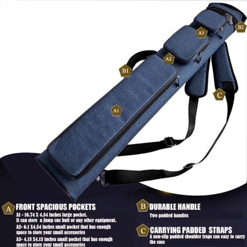 Champion Nylon/Leatherette Billiard Pool Cue Stick Hard Carrying Case Y844595