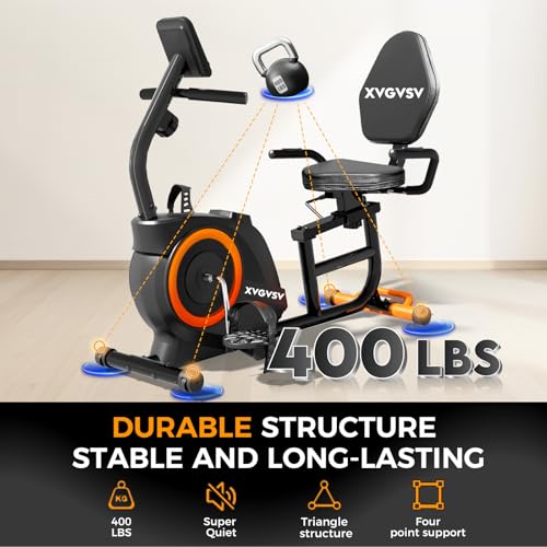 Recumbent Exercise Bike with 400LB Capacity and Magnetic Resistance V9846