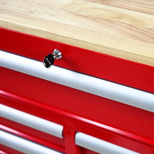 Heavy Duty 9-Drawer Rolling Tool Chest with Wood Top, Black K54490