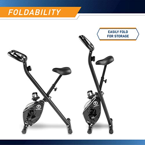 Marcy Foldable Upright Exercise Bike with Adjustable Resistance H1253