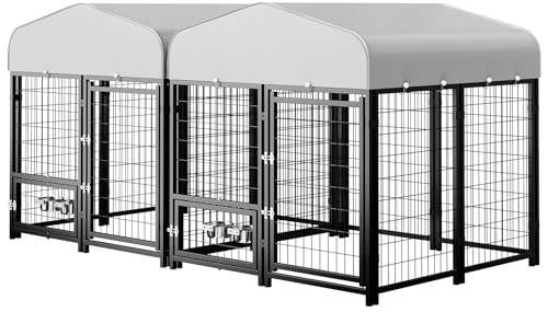 SINO LUBAN Outdoor Dog Kennel with Doggy Door, Heavy Duty Large Dog Pen E5768