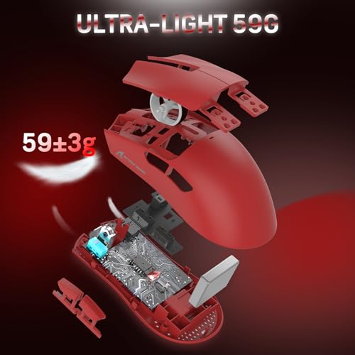 Attack Shark X11 59g Superlight Wireless Gaming Mouse with RGB Charging Dock, Black W869