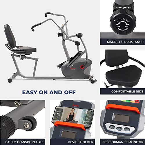 Sunny Health & Fitness Smart Recumbent Bike with Arm/Leg Exercisers Y339411