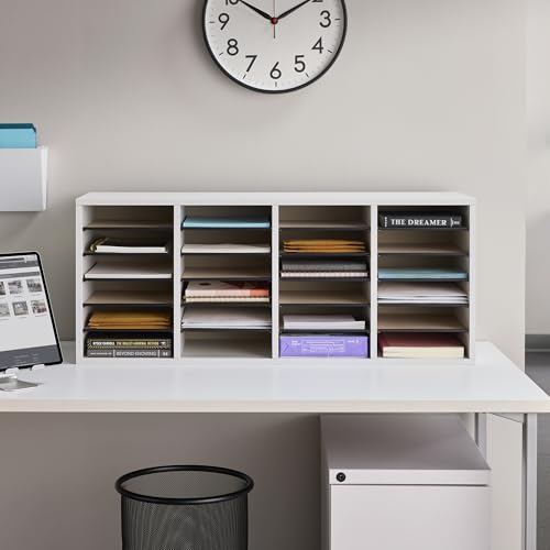 Safco Wooden Paper and Mail Organizer, Adjustable Shelves, Stackable B285