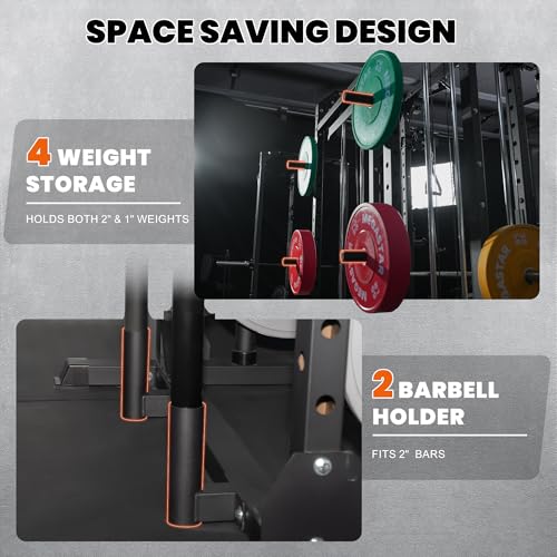 Smith Machine Home Gym with Aluminum Pulley Set - 2000lbs Capacity Power Rack O517