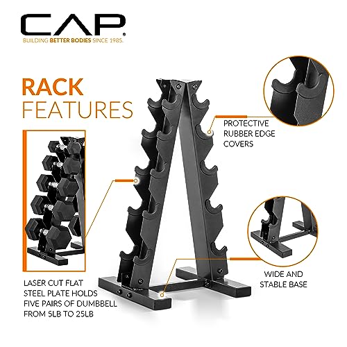 CAP Barbell Dumbbell Set with Rack 150lbs P25267