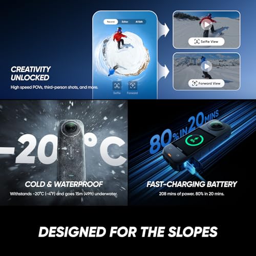 Insta360 X5 Essentials Bundle Waterproof 8K 360° Action Camera I4343