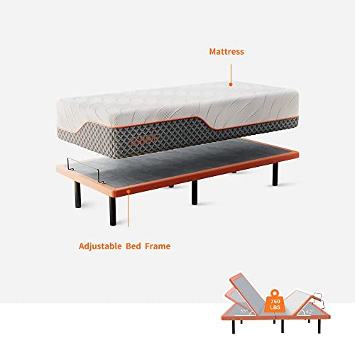 Split King Adjustable Bed Frame with Hybrid Mattress, Zero Gravity, Massage R919726
