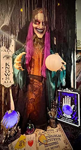 Animated Talking Fortune Teller Witch Halloween Decor A585309