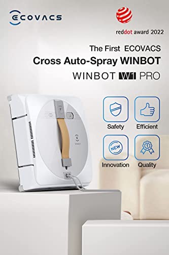 ECOVACS Winbot W1 Pro Window Cleaning Robot, 2800Pa Suction, App Control, Grey R250