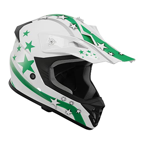 SLMOTO Dot Youth Kids Motocross Offroad Helmet with Goggles and Gloves Blue Skull D851858