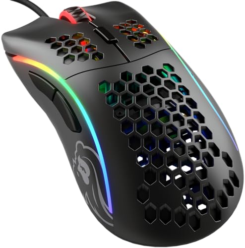 Glorious Model D Wired Gaming Mouse - 68g Honeycomb RGB Ergonomic, Matte White M160012