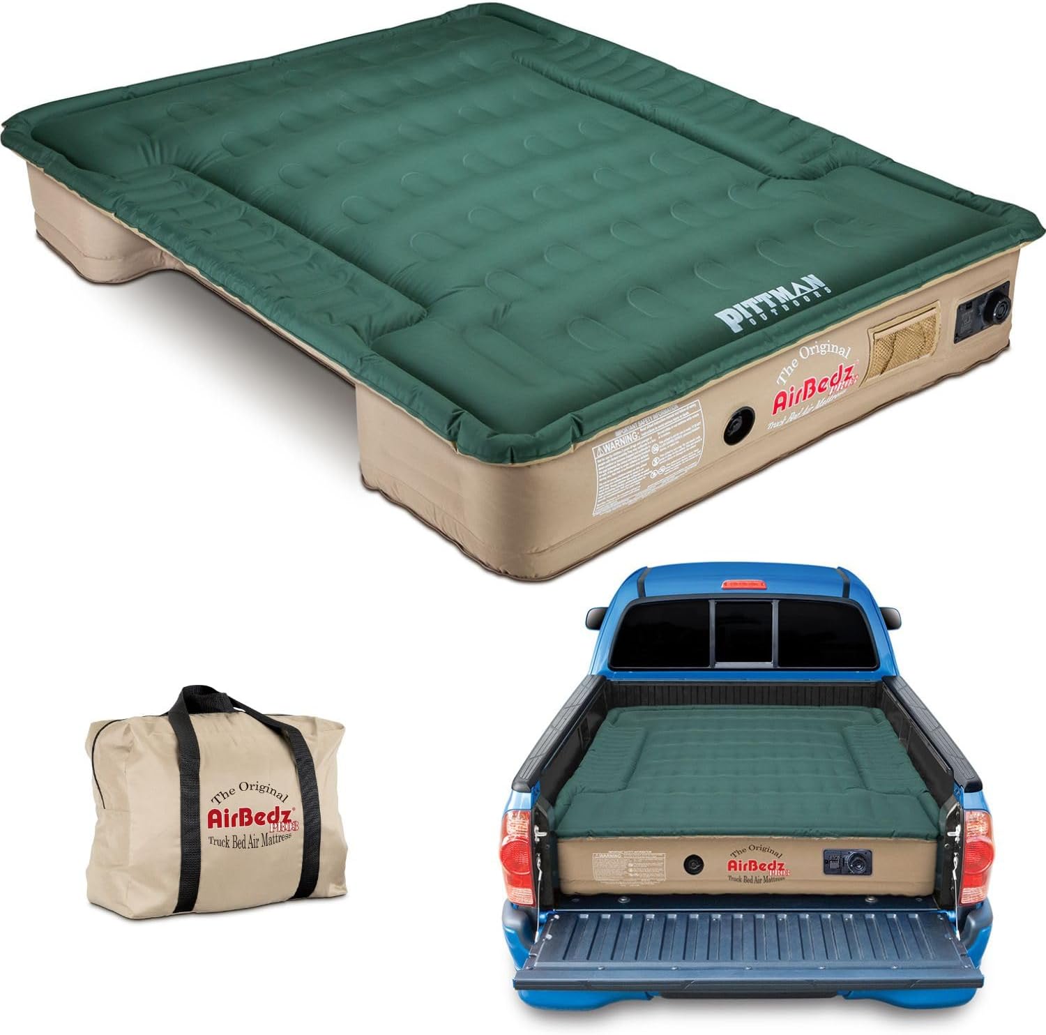 Pittman - Truck Bed Mattress 6.5 Foot Bed > 6ft - Pro3 Series - The Original Airbedz Truck Bed Air Mattress 6.5 Bed - Full Size Truck Mattress with 25% More Bed Coverage for Pickup Truck Bed Camping