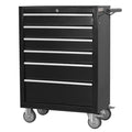 6-Drawer Rolling Tool Chest Cabinet with Wheels and Locking, Black W270288