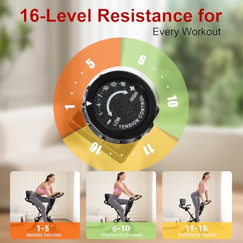 BARWING Foldable Exercise Bike for Home Workout, 350LB Capacity Z9564