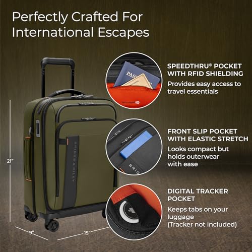 Briggs & Riley 22" Carry On Expandable Spinner - Softside Luggage, Black G487462