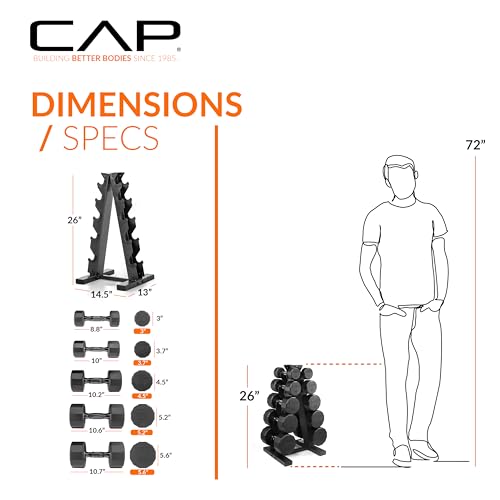 CAP Barbell Dumbbell Set with Rack 150lbs P25267