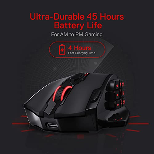 Redragon M908 Impact RGB MMO Gaming Mouse with 12 Side Buttons, 12400 DPI U713989