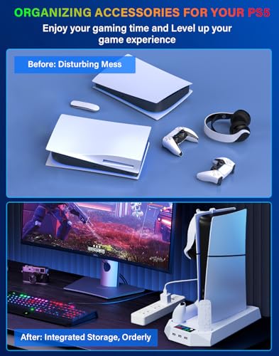 PS5/PS5 Slim Cooling Station with Controller Charging for PlayStation 5 T70142