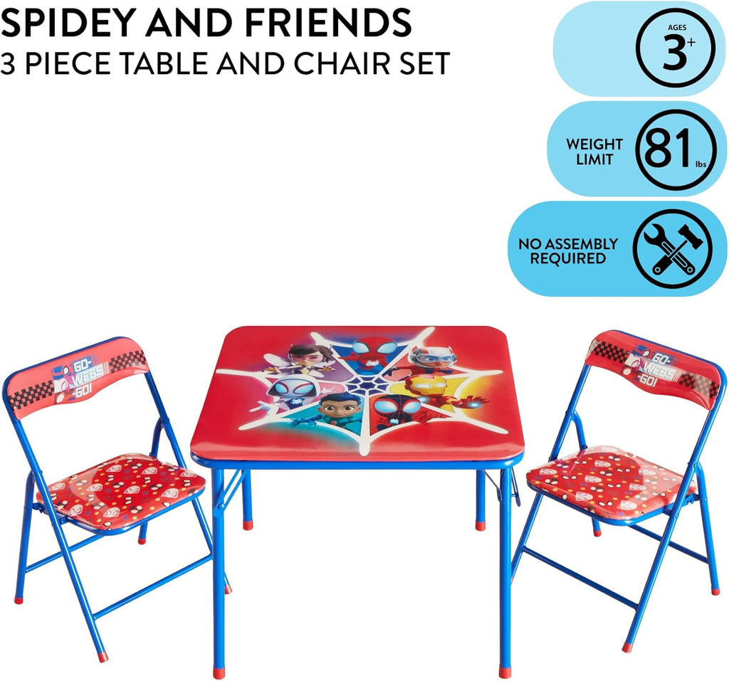Idea Nuova 3 Piece Table and Chair Set, Spidey and His Amazing Friends E468