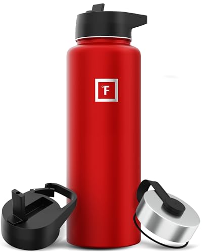IRON °FLASK Stainless Steel Insulated Water Bottle with 3 Lids, 40 oz U19688