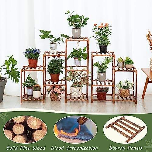 Uneedem Plant Stand Indoor Outdoor, 10-Tier Tall Plant Shelf for Multiple Plants A6522